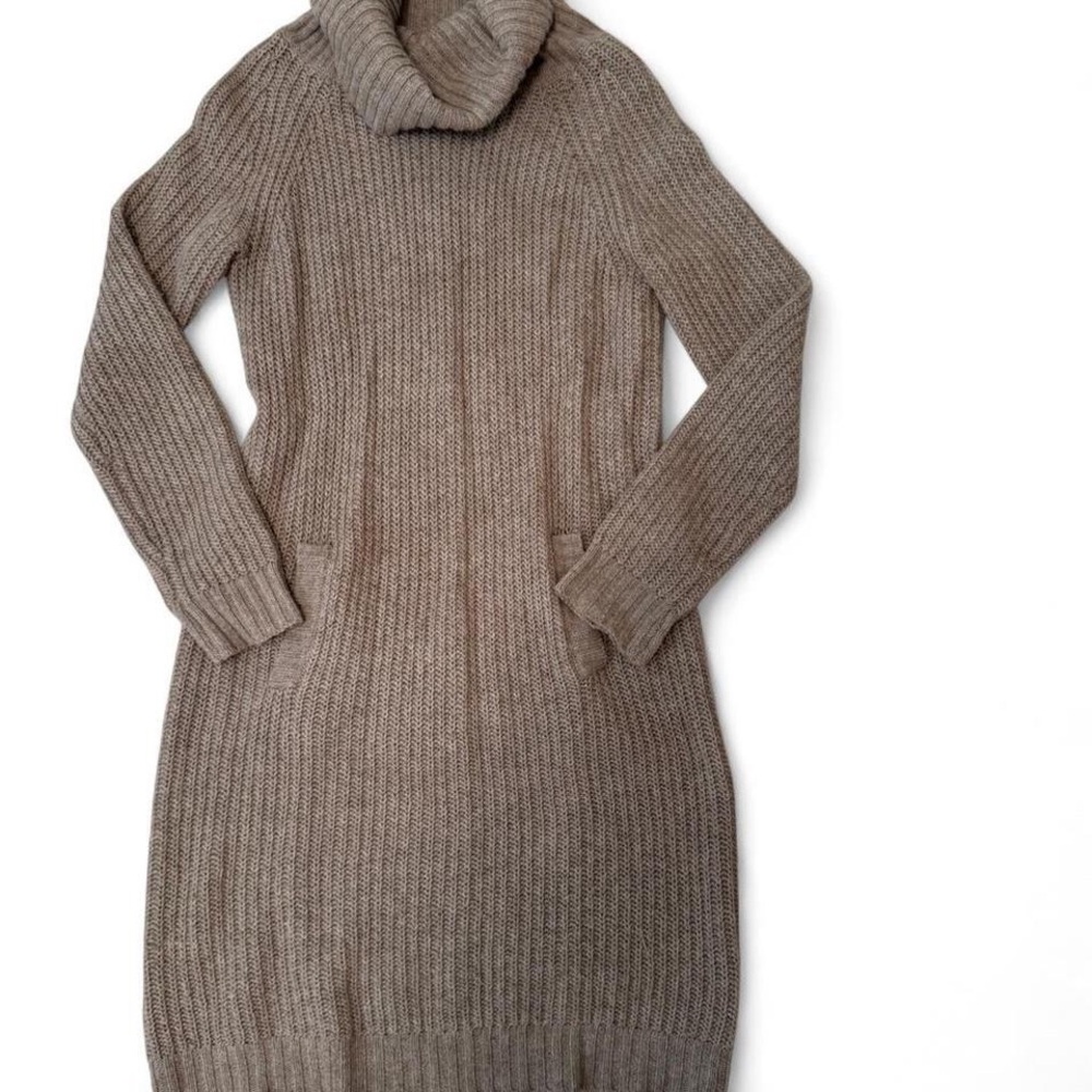 Philosophy Taupe Cowl Neck Sweater Dress